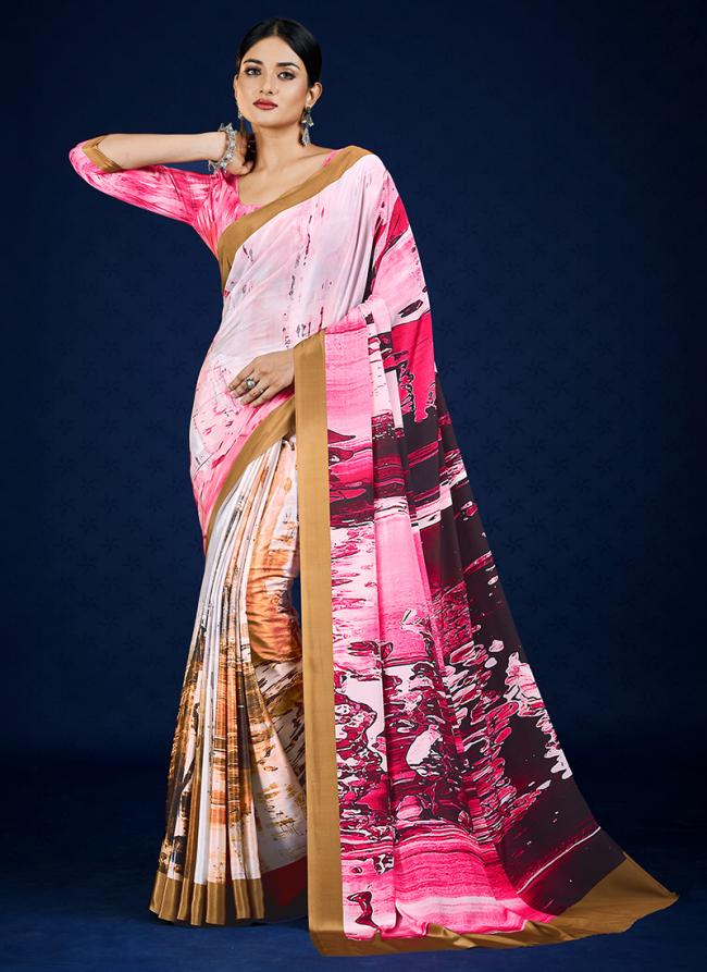 Crepe Multi Colour Casual Wear Printed Saree